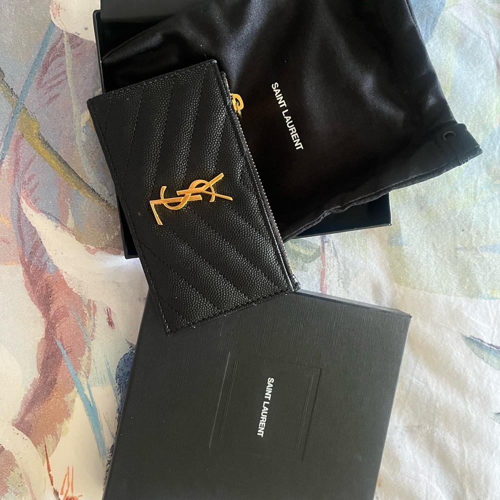 Saint Laurent Black Quilted Wallet